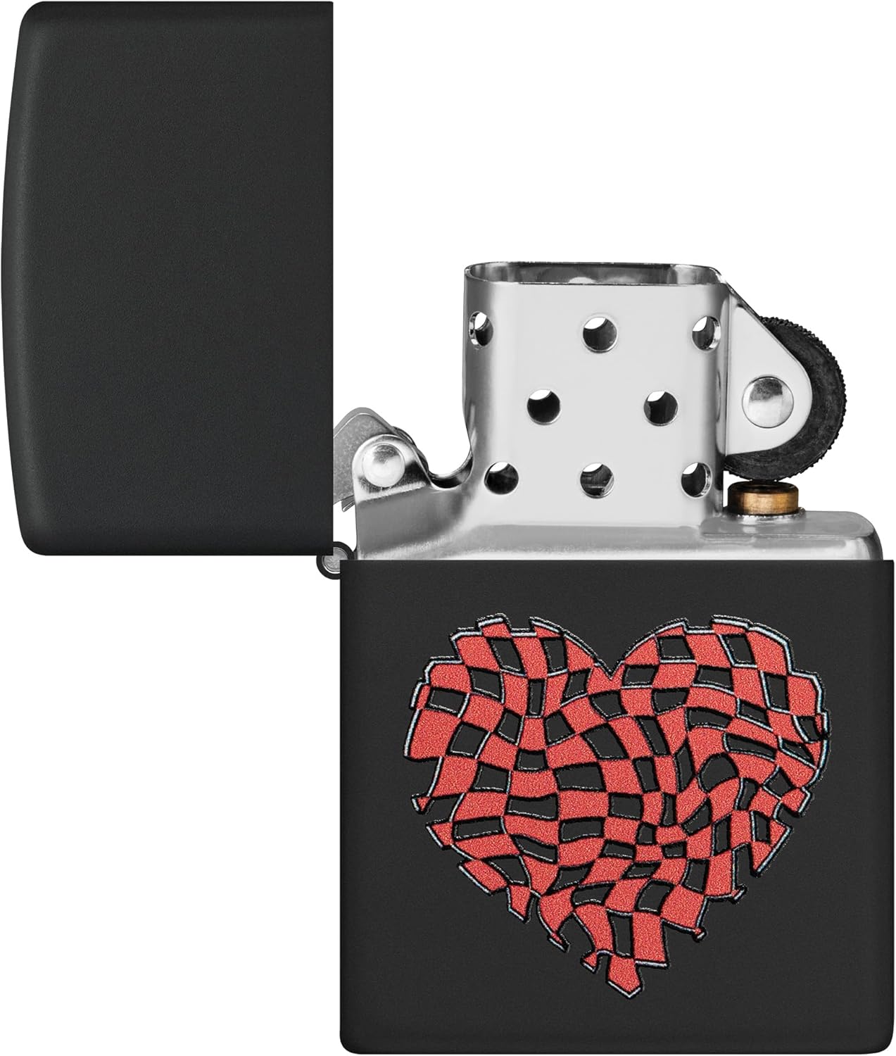 Zippo Heart Design Black Matte Pocket Lighter