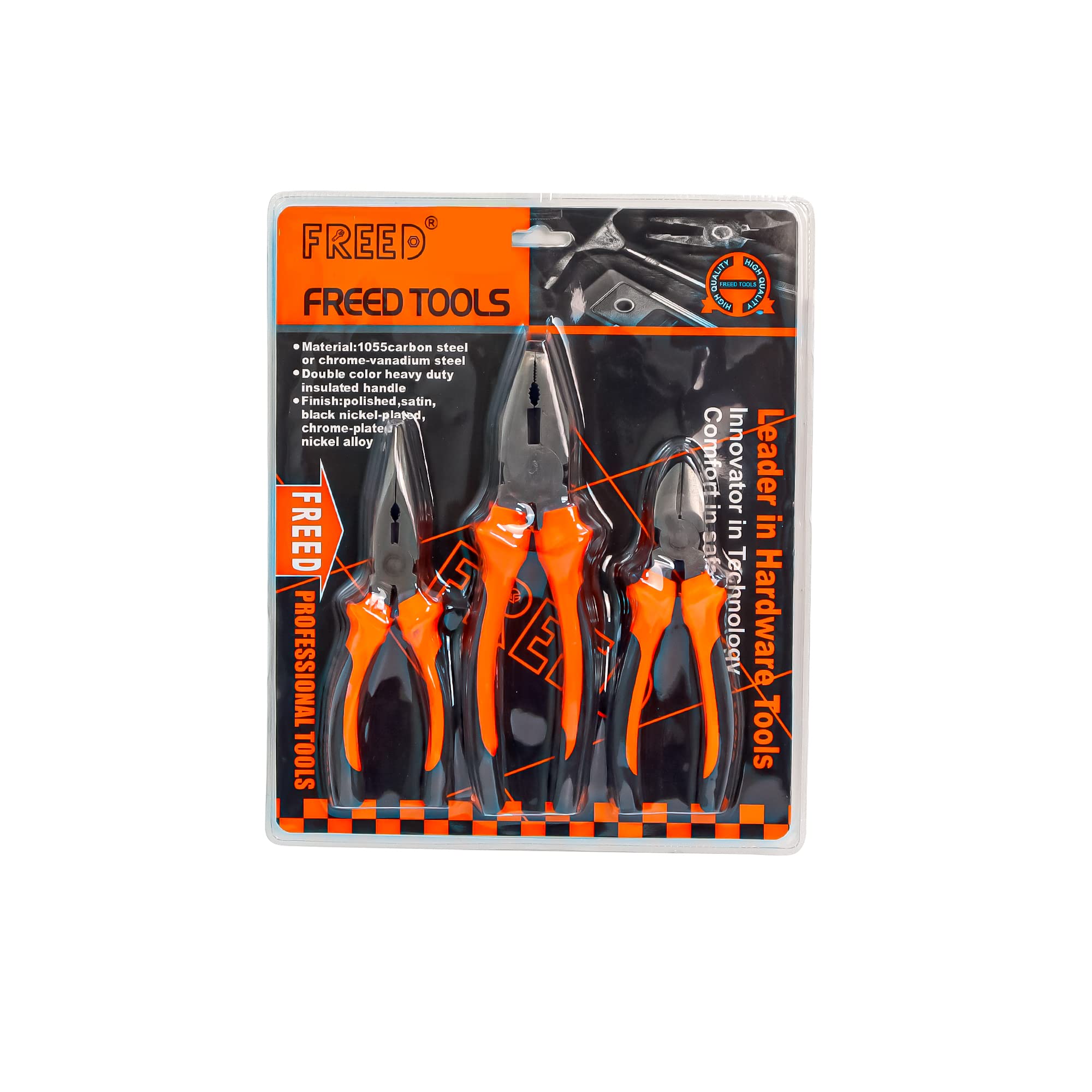 Buy Freed Pliers Set Professional Tools Plier Set of 3 with Rubber Grip