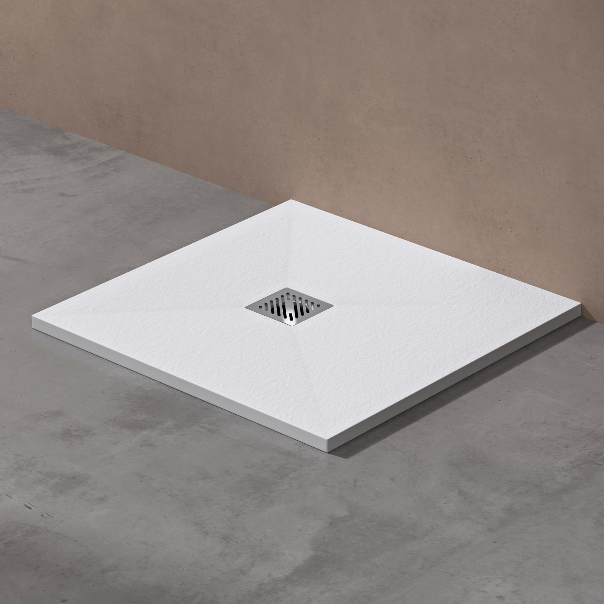 doporro Duschwanne Duschtasse 90x90x3cm aus Mineralguss in Weiß