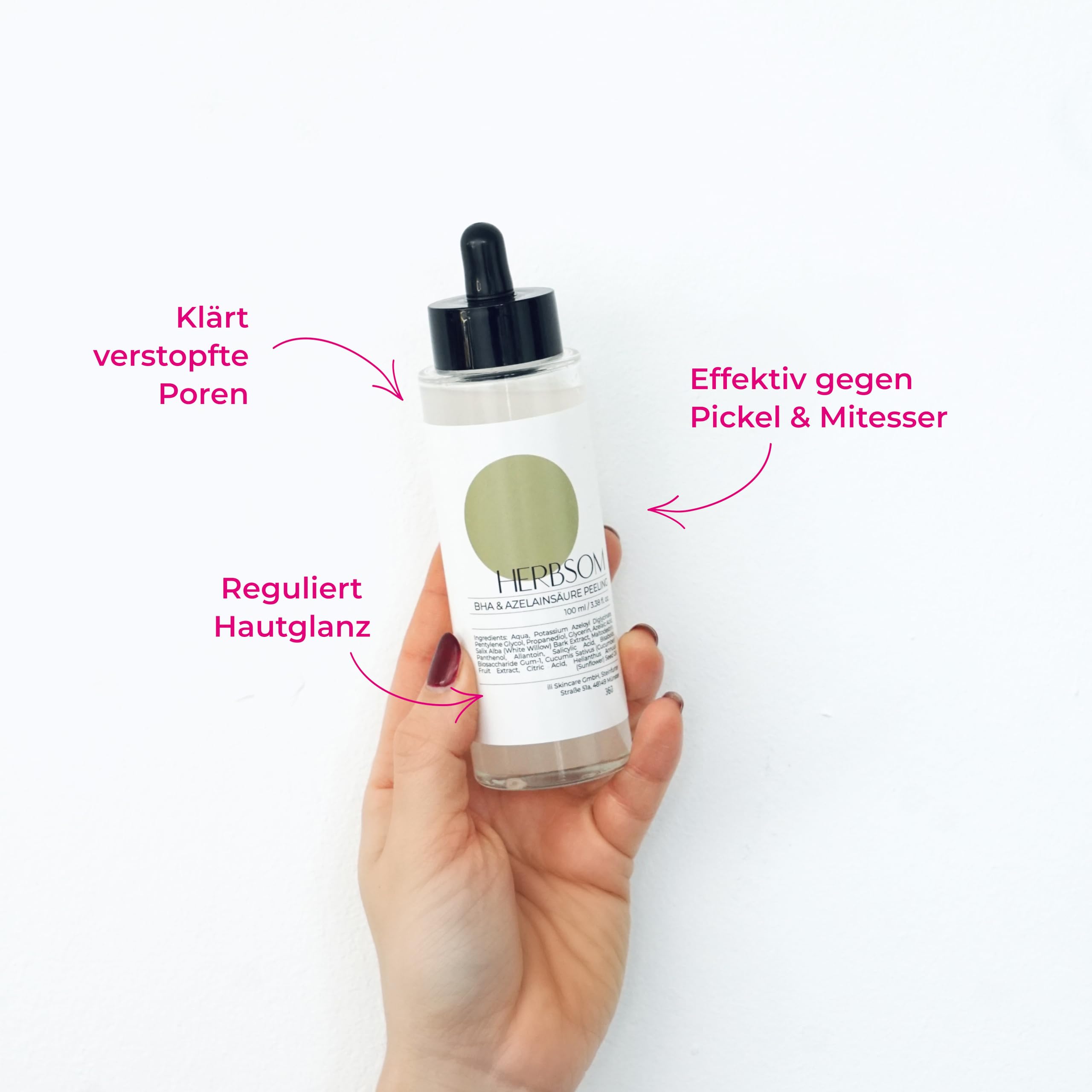 BHA & Azelainsäure Peeling I reinigt porentief, gegen verstopfte Poren und Unreinheiten, für sichtbar reinere und ebenmäßigere Haut, besonders geeignet für Mischhaut und fettige Haut