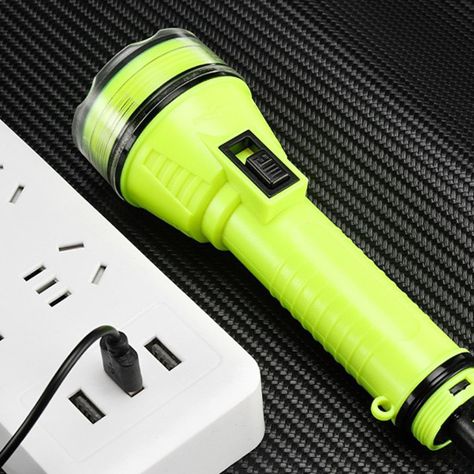Lampe Plongee HECLOUD Lot De 2 Lampes De Poche De Plongée Professionnelles IPX8 Etanches Avec Batterie Rechargeable Et Chargeur Usb 4 Modes Led Pour Sous Marine Jusqua 100 M Terrestre Usage Domestique