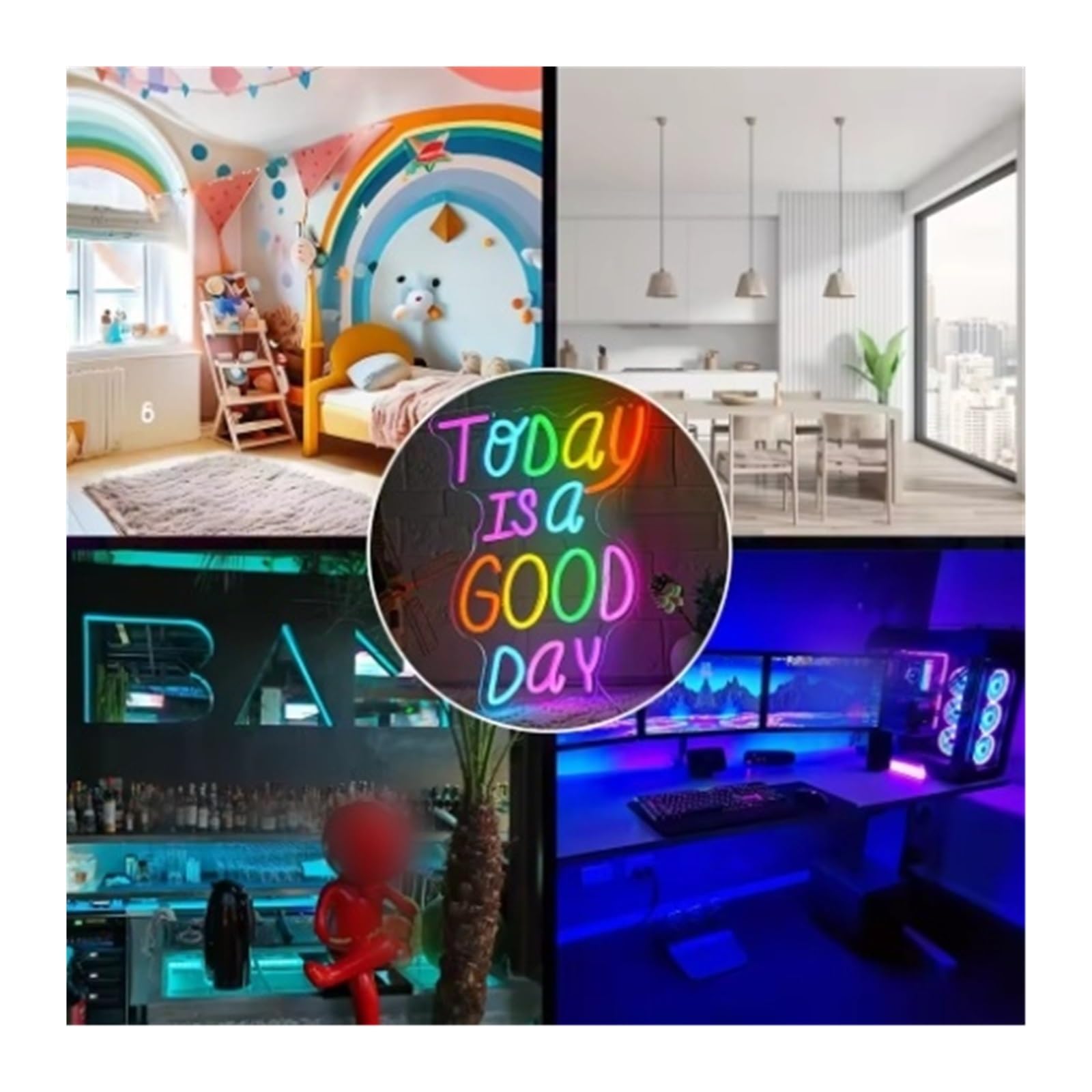 XENITE Luces Art Decoration Christmas Letrero De Neón Con Alimentación Por USB Today Is A Good DayPara Decoración De Pared De Sala De Estar, Fiesta, Cafetería, Oficina, Bar,40cmх33cm