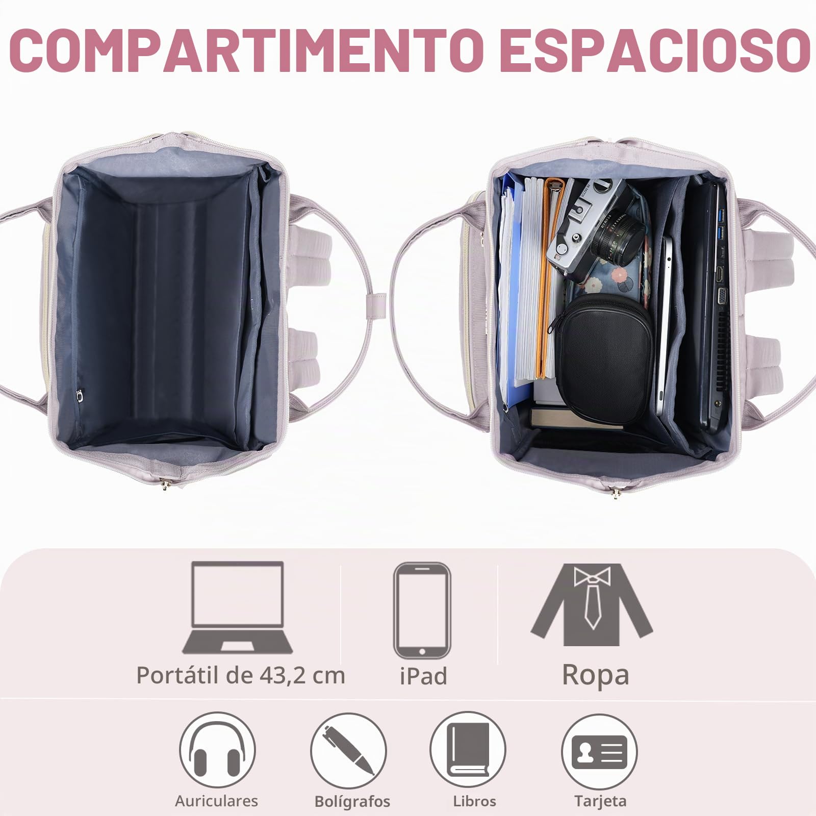 KROSER Mochila para Portátil 15.6" Mochila Elegante Escolar para Computadora Mochila Informal Hidrófugo Bolsa de Negocios para Viaje/Negocio/Universidad-Azul Oscuro Laptop Backpack