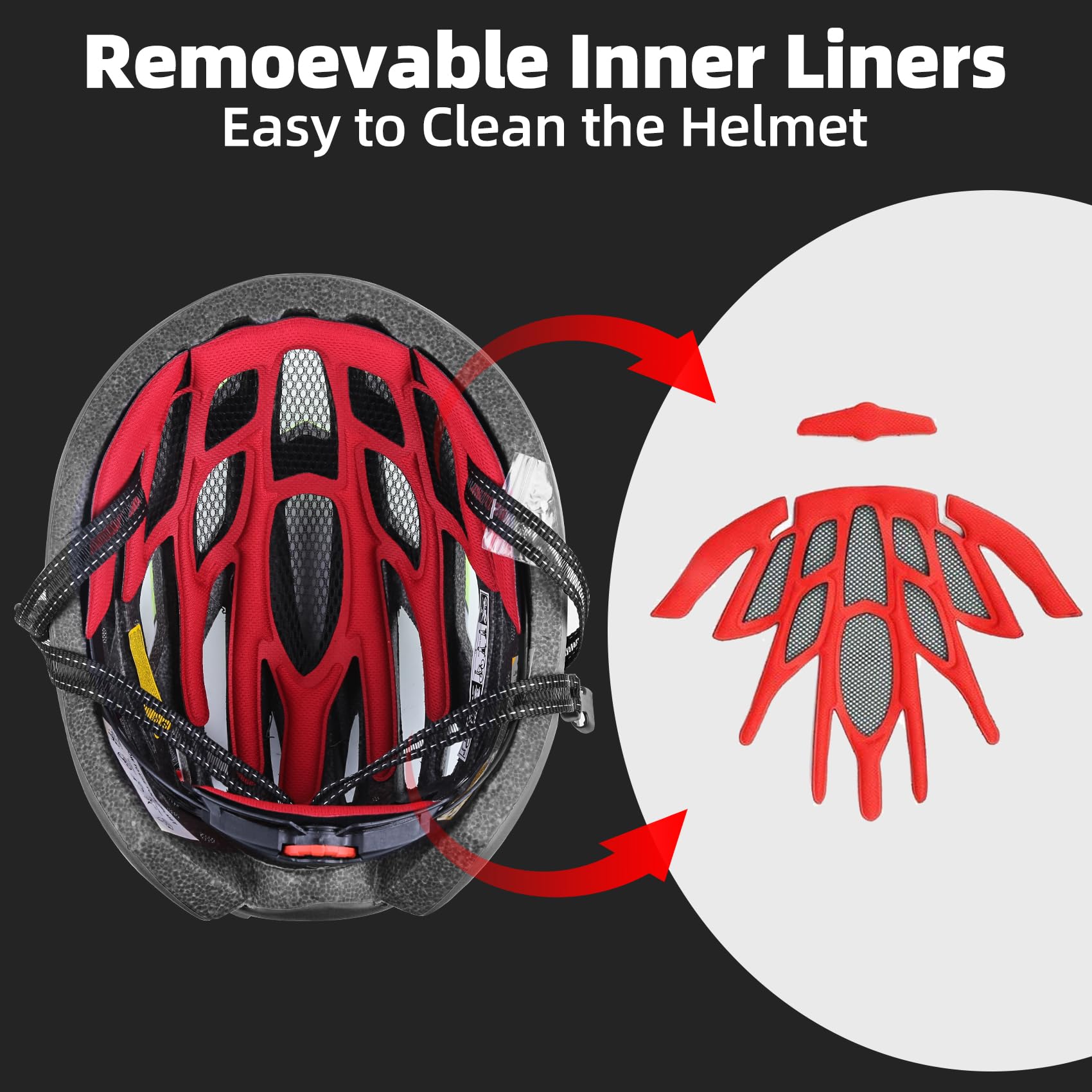 Shinmax Kask rowerowy z bezpiecznym światłem LED, kask rowerowy dla mężczyzn i kobiet, kask rowerowy z odpinanym wizjerem magnetycznym i wkładką, oddychający kask MTB dla dorosłych, lekki, regulowany