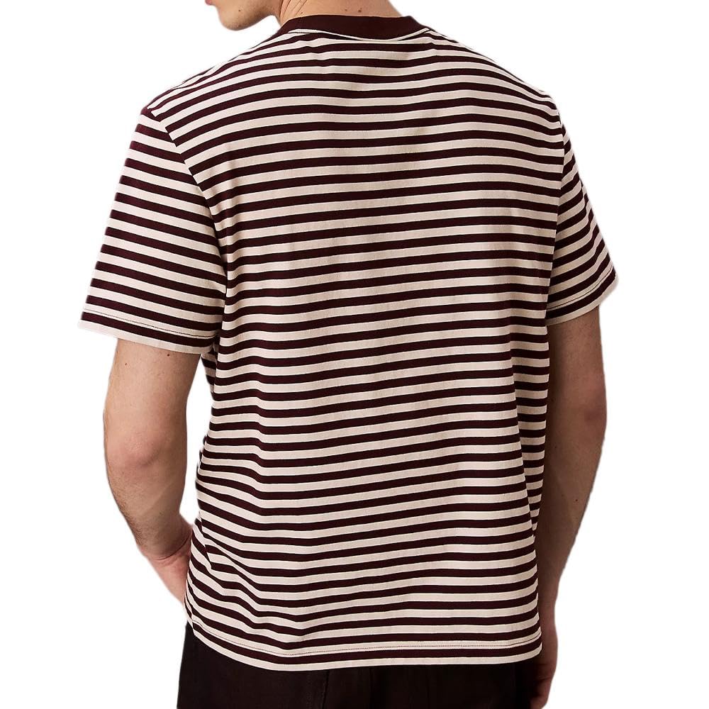 Calvin Klein Jeans Maglietta a righe marrone/ecru da uomo 20s Stripe