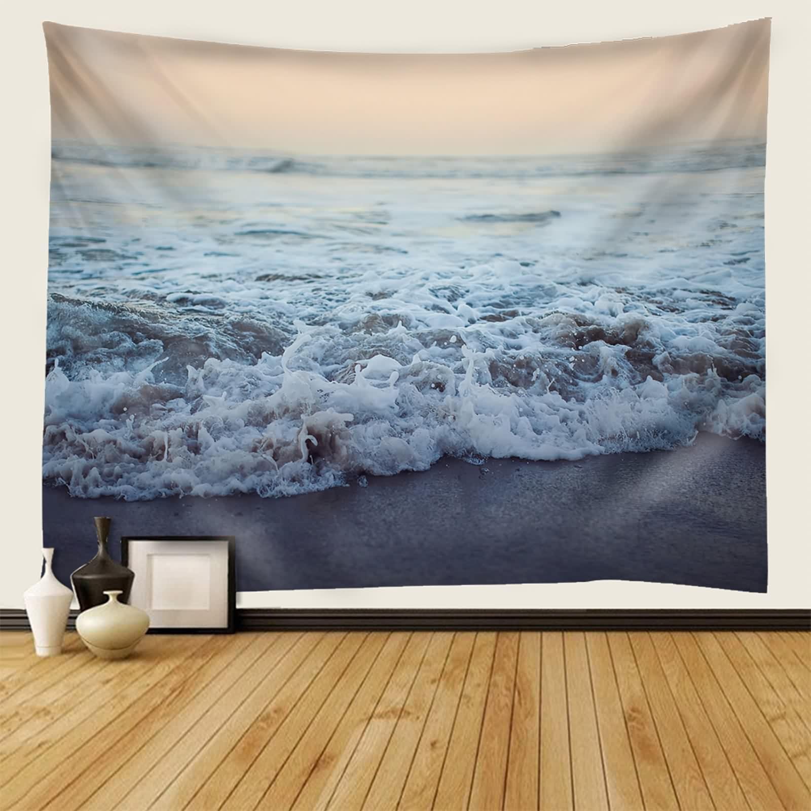 Tolldek Dywan ścienny, krajobraz, naturalny, 240 x 220 cm, gobelin plażowy, dekoracja do mieszkania