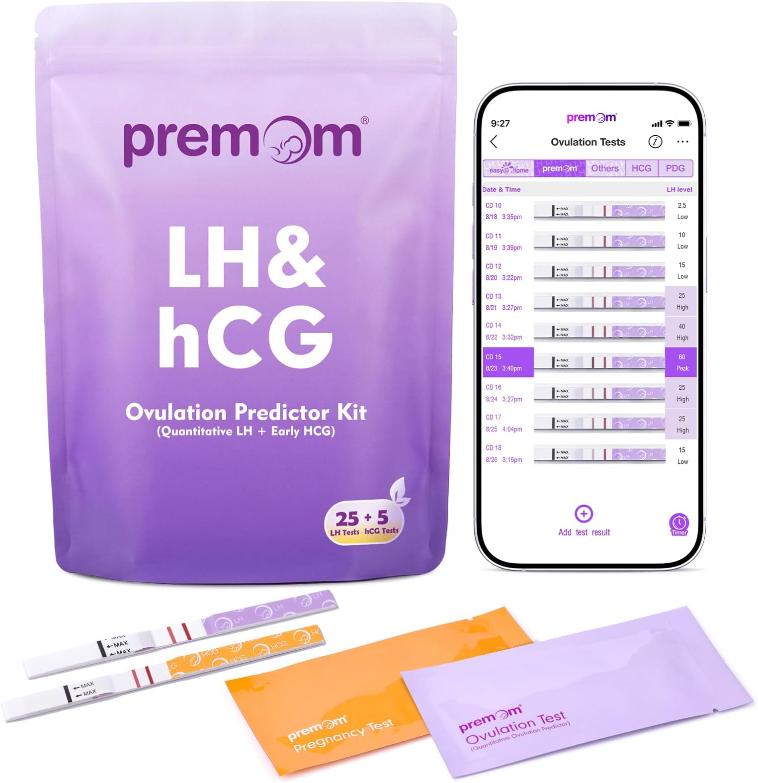 Premom Quantitative Ovulation Test Strips: 5X Pregnancy Rate Found* Use App