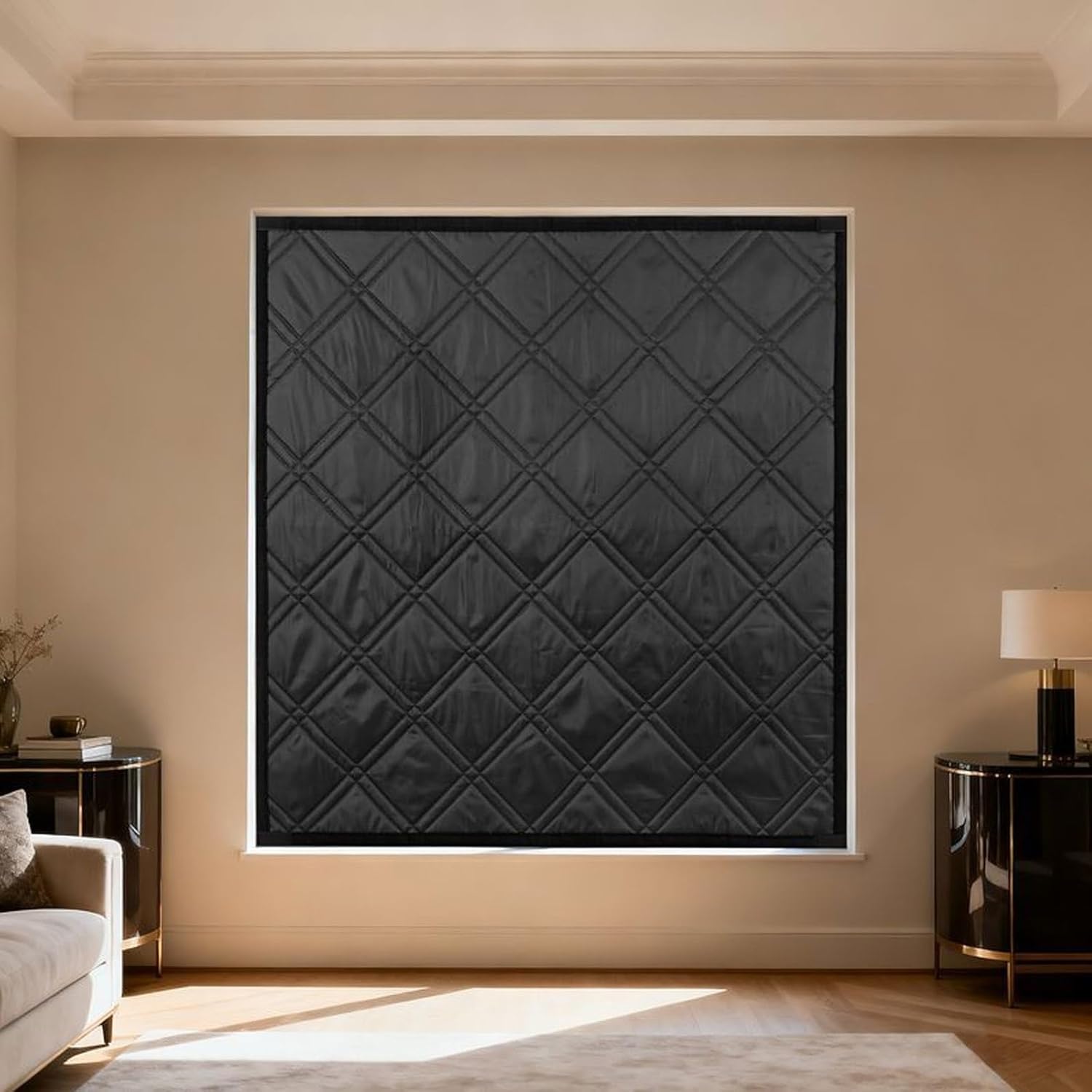 Thermal Insulated Window Cover 38x62 39x63 63x47 3 Layer Winter Insulated Window Kit Oxford Insulated Window Curtain Windows Blanket with Fastener for Indoor Keeping Warm(Black,30x87in/75x220cm)