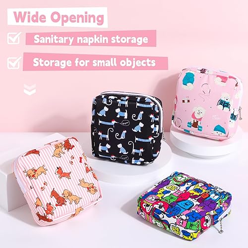 Miniatura 7 de Desing Wish Bolsa de almacenamiento de almohadillas sanitarias, bolsa portátil para el período para adolescentesservilletas sanitariastampones