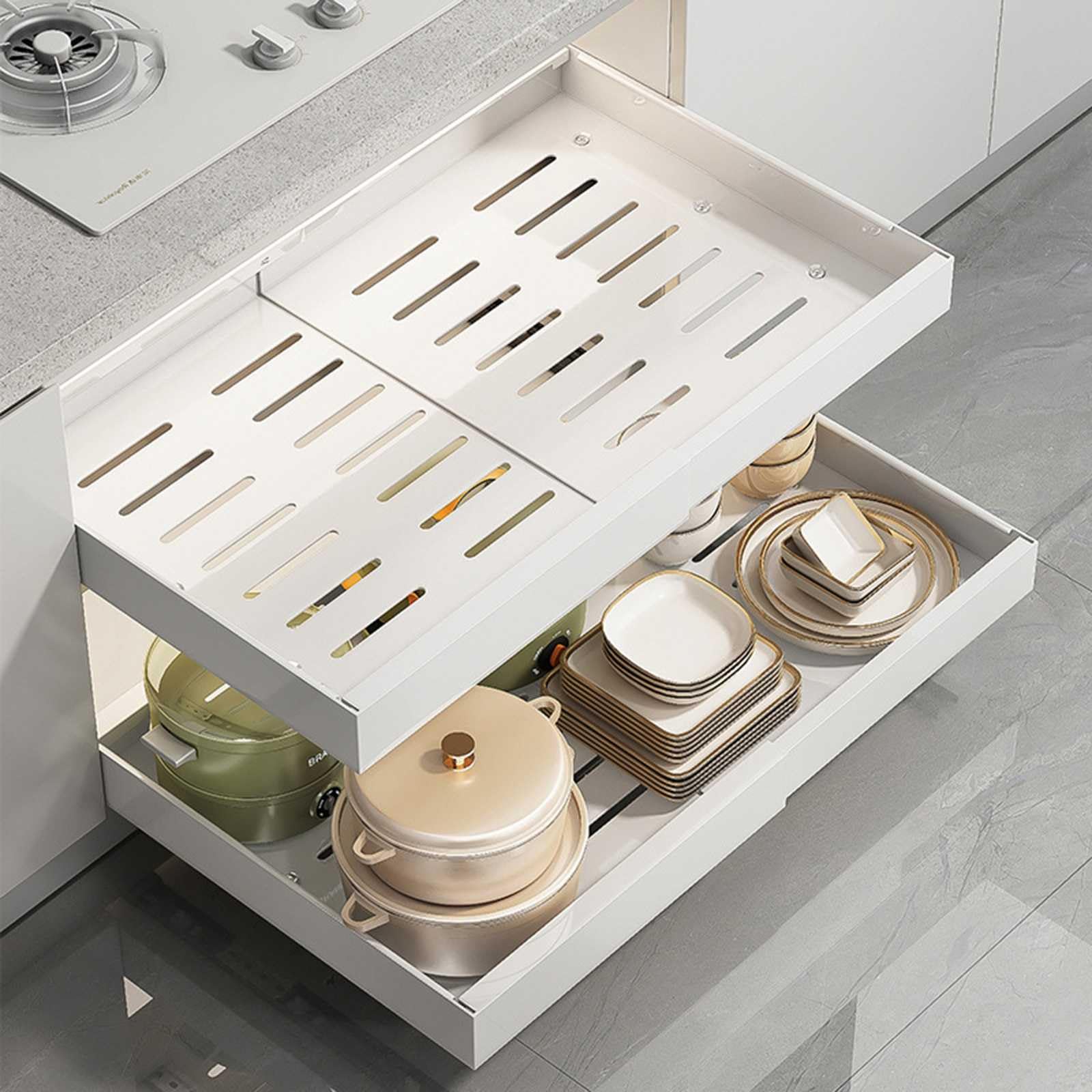 Teleskopschublade Verstellbare Breite Ausziehbarer Schrank Organizer teleskopschublade-verstellbare-breite-ausziehbarer-schrank-organizer