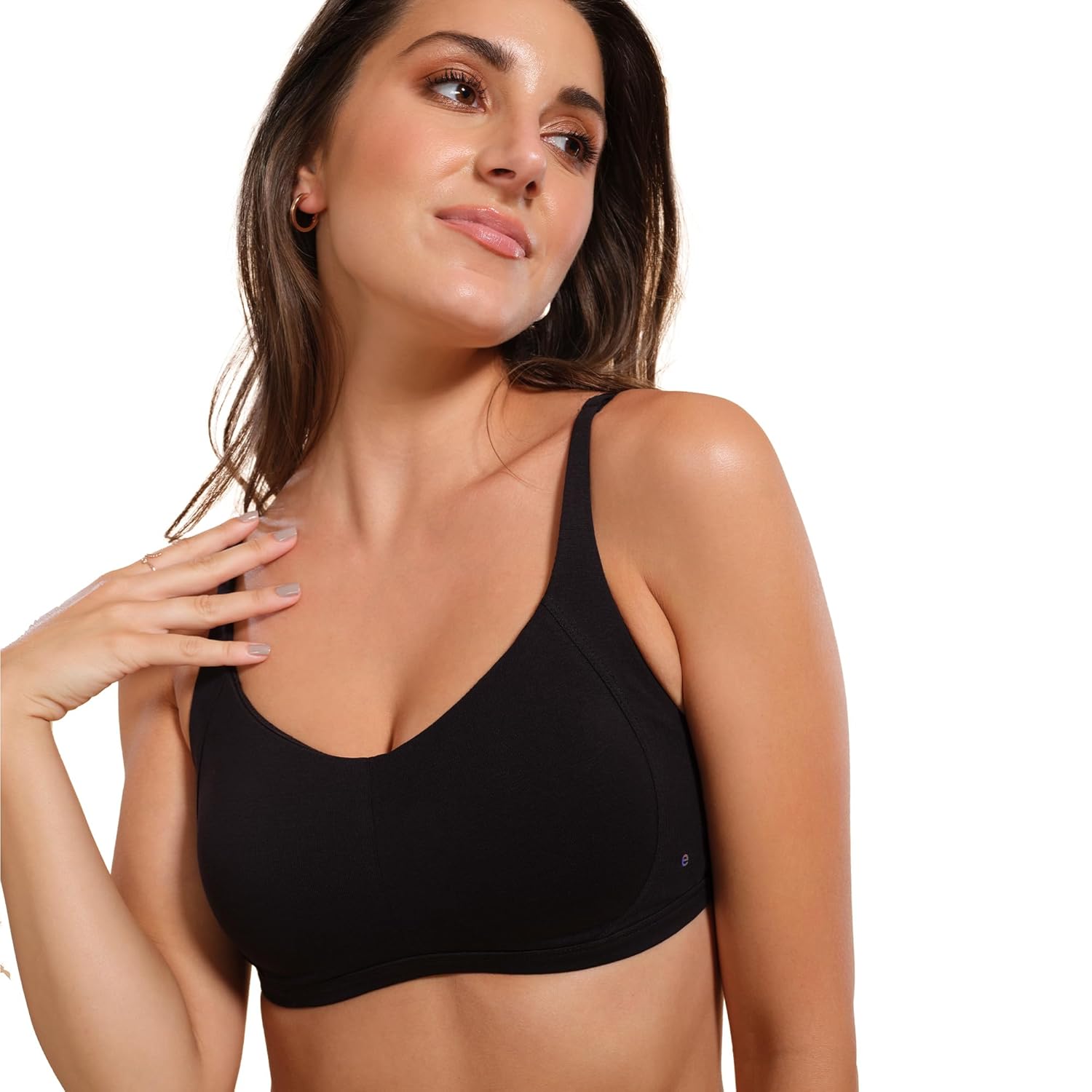 Enamor Innovations Intellifresh Antimicrobial Cotton Women’s Everyday Minimizer T-Shirt Bra – Padded with Fixed Cups, Wirefree, Full Coverage – A058