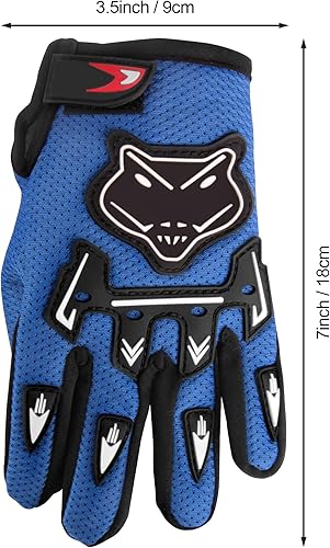 Miniatura 3 de Guantes de motocross para niños, niños y jóvenes, guantes de conducción para motocicleta, BMX, bicicleta de montaña, ATV, dedos completos, guantes