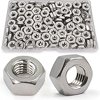 Vista 8 de ZQZ Tuercas hexagonales de 1/2"-13, paquete de 25 tuercas de ferretería de acero inoxidable 304 (A2-70), tuercas de rosca gruesa de pulgada estándar