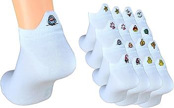 Cocain underwear 8 | 16 | 24 | Pairs of Funny Trainer Socks in White with Cheeky Embroidered Heel Motifs 35/38 or 39/42 Available