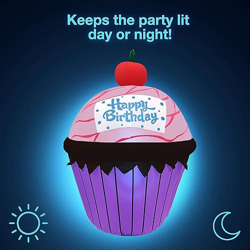 Miniatura 9 de Pastel inflable gigante de feliz cumpleaños  Ventilador interno de cumpleaños extra grande inflado decoración de fiesta se infla en momentos  para