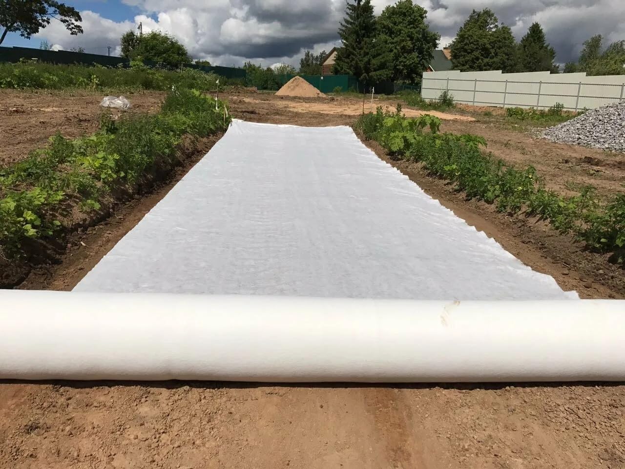 Heavy-Duty 5oz Non-Woven Geotextile Fabric for Drainage, Erosion Control & Driveway Underlayment - Premium Weed Barrier(White,2mx40m/6.5ftx131.2ft)