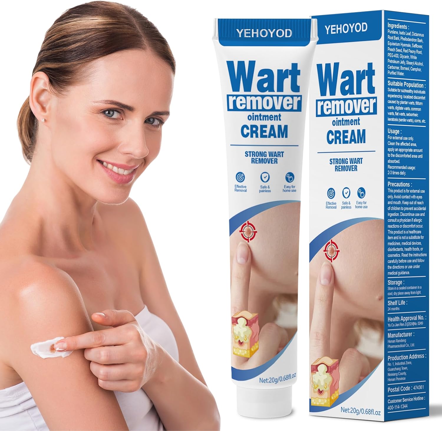 Skin Tag Remover & Wart Remover Cream – Fast Acting Natural Skin Tag Removal Treatment with Purslane & Phellodendron Bark, Gentle Skin Tag Remover for Neck, Face, Body, Mole & Wart Remover Care