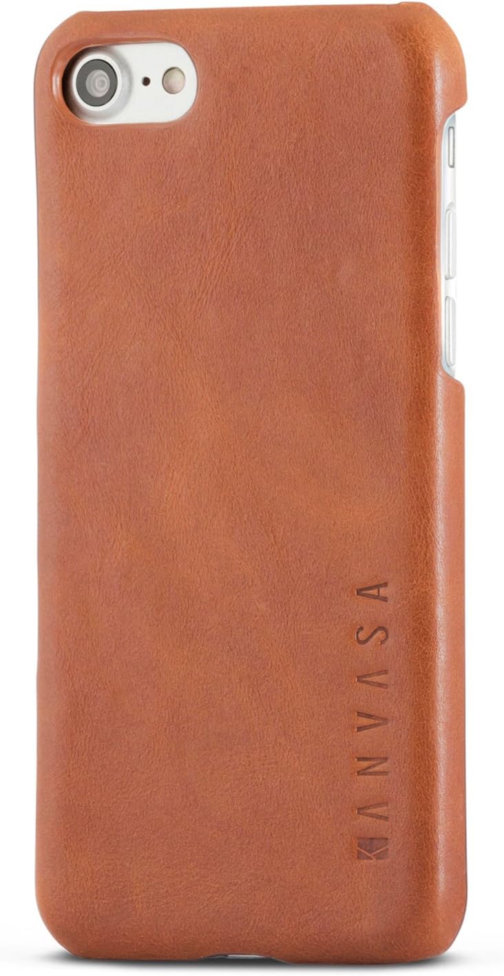 iPhone 8 Leather Case/iPhone 7 Leather Case Back Cover Brown - KANVASA One Real Genuine Leather Back Case for The iPhone 8 & 7 - Optimal Protection & Premium Leather Luxury Pouch - Ultra Thin