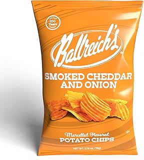 Ballreich Snack Food Company Marcelled Potato Chips (Smoked Cheddar & Onion), 2.75oz (Pack of 6)