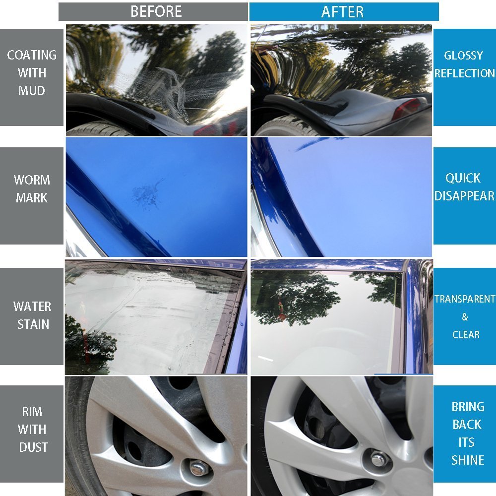 FMS 30 * 30 cm Panno in Argilla per Auto e Motocicli Riutilizzabile Clay Bar Kit e Panno in Microfibra per la Pulizia dell'auto (30 * 30cm-Blu)