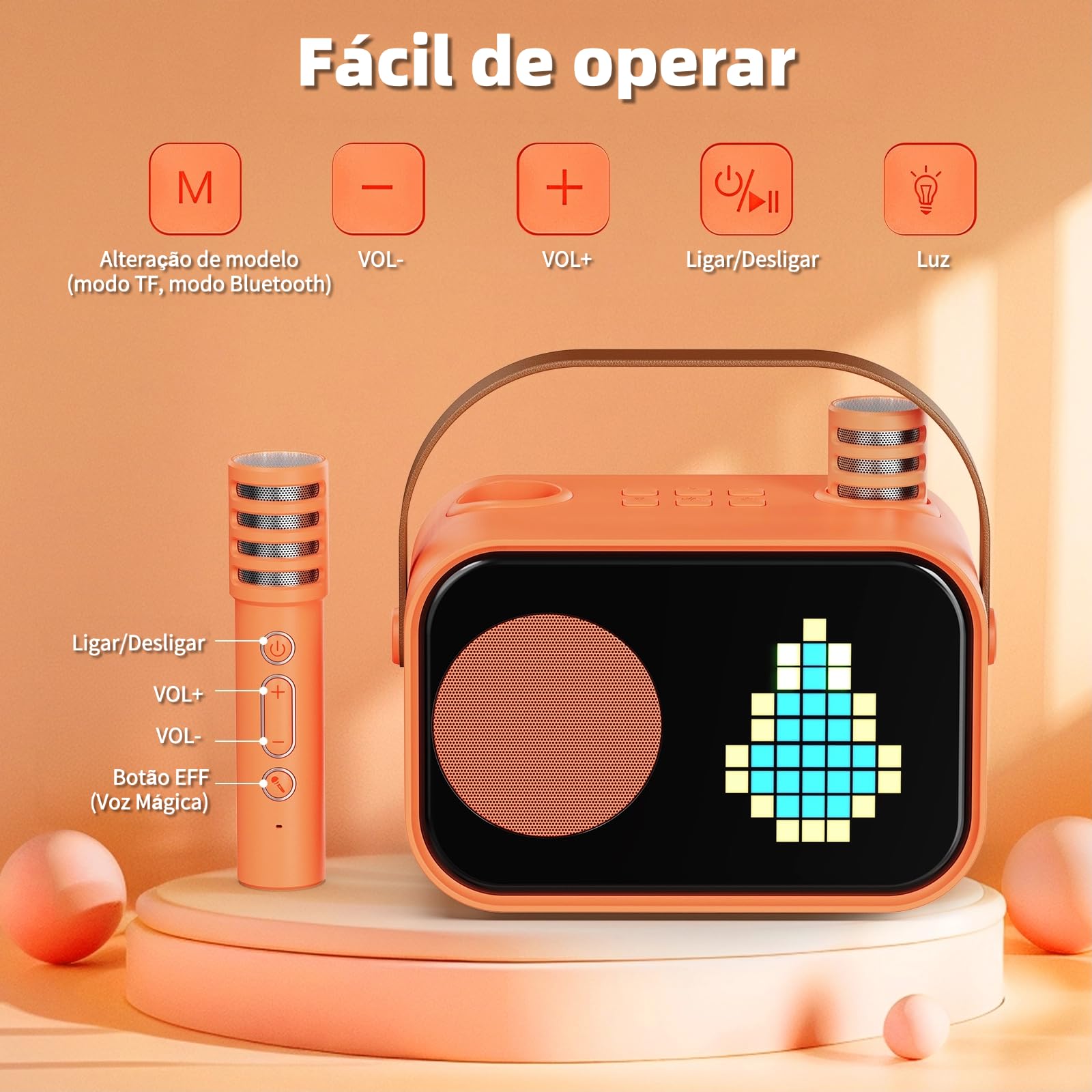 JYX Karaoke com 2 Microfones, Karaoke Infantil para Crianças e