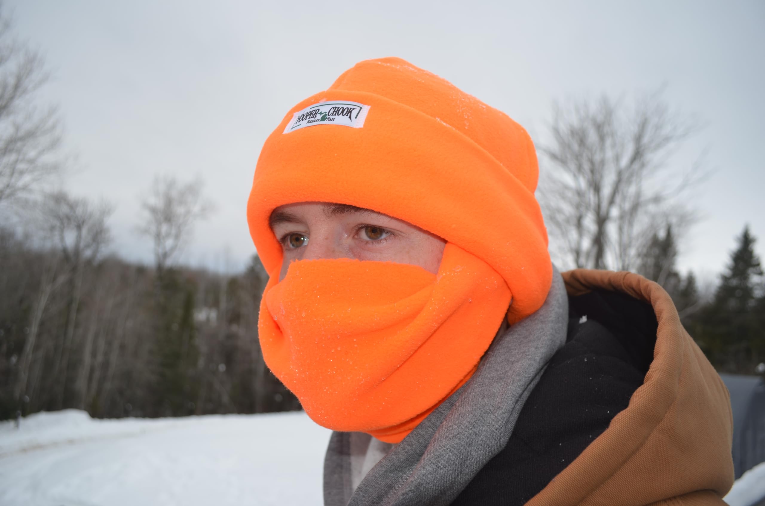 Yooper Chook - Winter Hat, Built-in Face Mask, Superior Warmth (US, Alpha, X-Large, Blaze Orange)