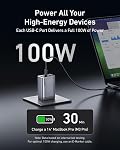 Anker Prime Chargeur, 100W 3-Port GaN USB C Bloc chargeur, pliable et compact pour MacBook, iPad, iPhone 17/iPhone Series, Galaxy S24/S23, et plus encore