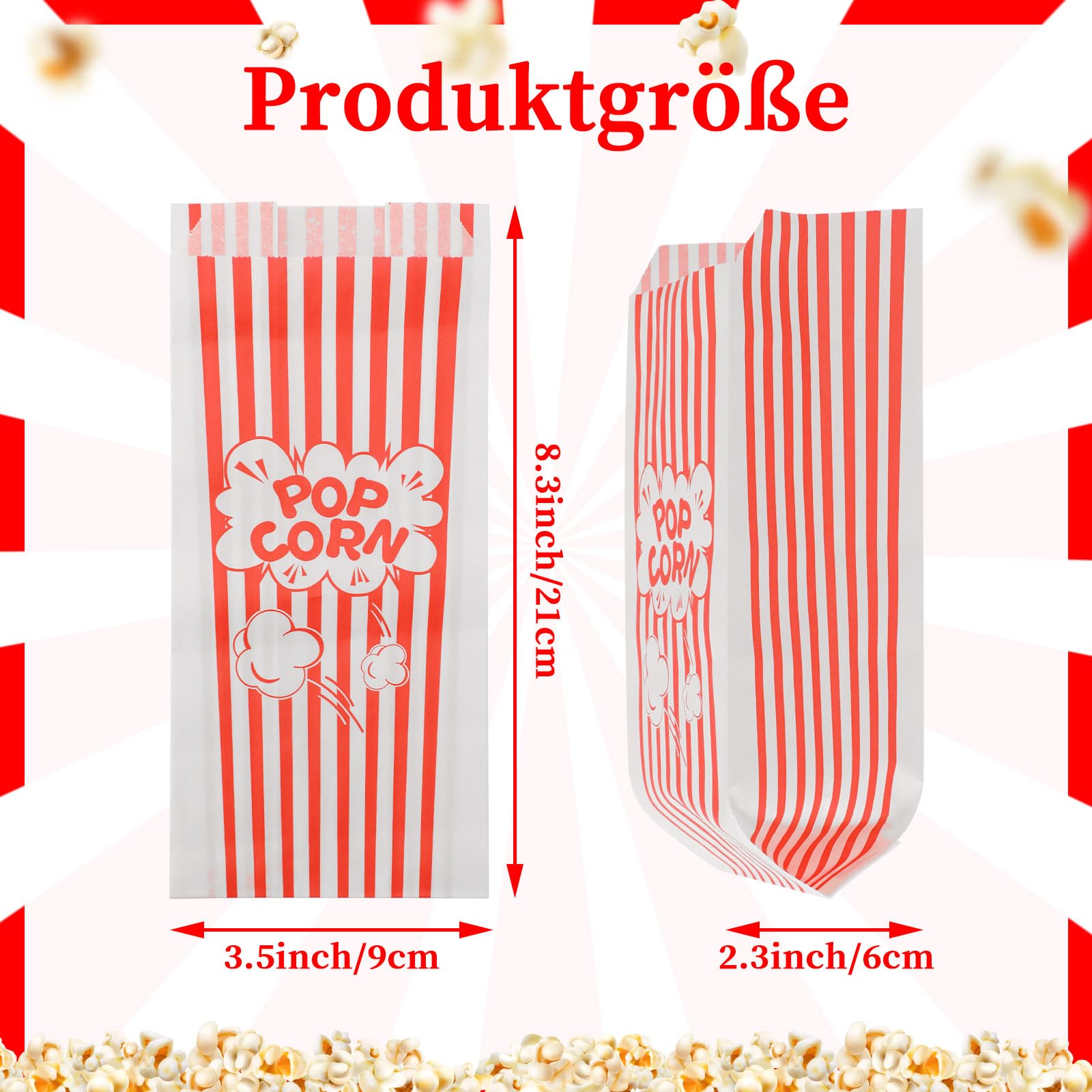 Bolsas de palomitas de maíz, 320 unidades, bolsas pequeñas para palomitas de maíz, bolsas de papel, bolsas de fiesta, palomitas de maíz, accesorios para bares de palomitas de maíz, noches