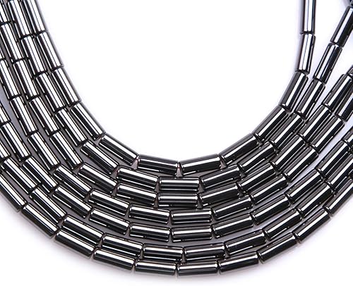 Miniatura 9 de GEM-Inside - Cuentas de pérdida de piedras preciosas no magnéticas de hematita negra natural de 0236 x 0315in columna de piedra energética para