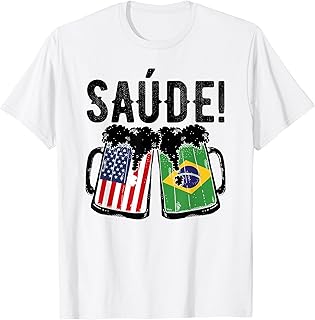Brazilian American Patriot Brazil Flag US Saude Brazilian T-Shirt