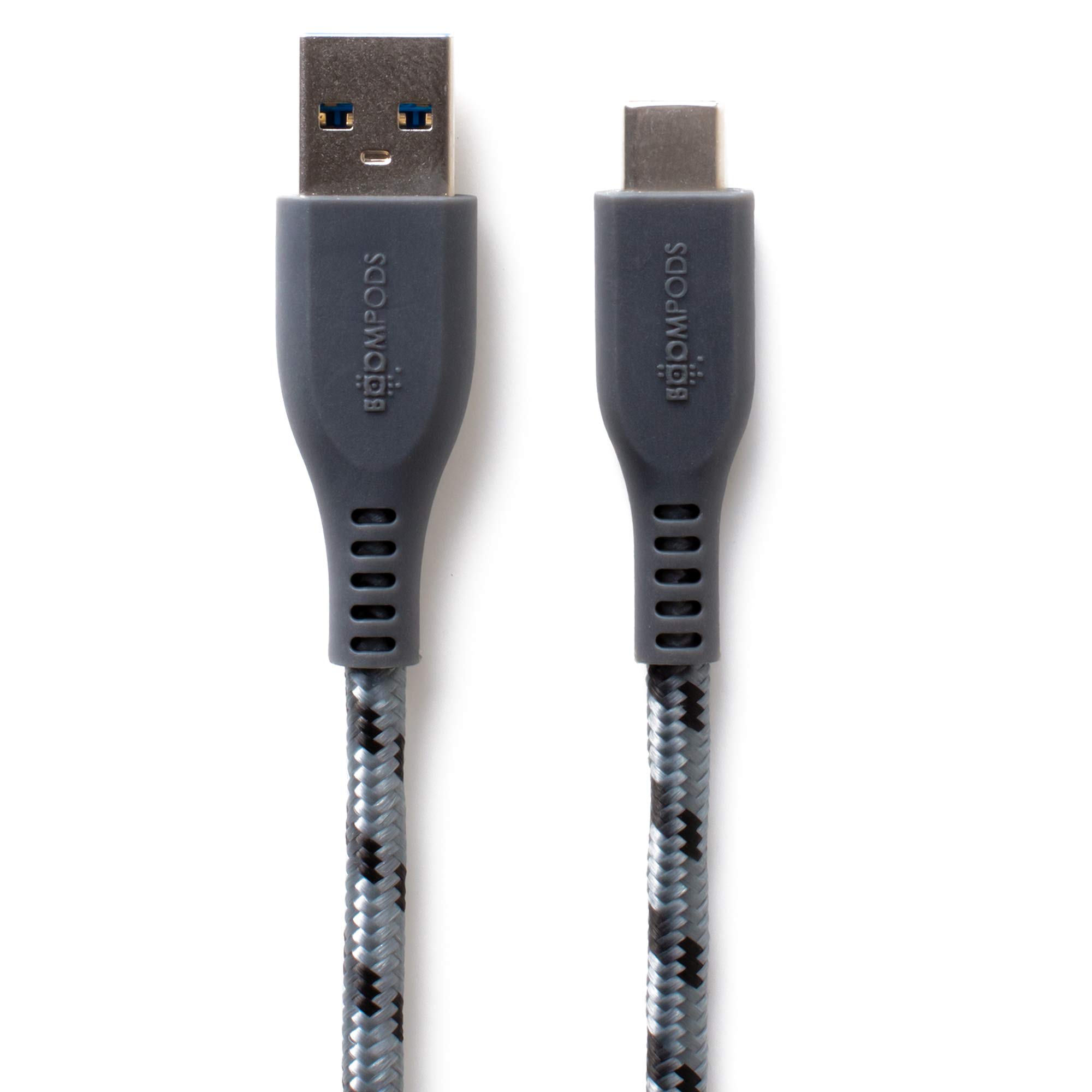 BoomPodsRetro Armour Cable – USB-C Type to USB Armor Braided Cable 1.5 Meter (Graphite)