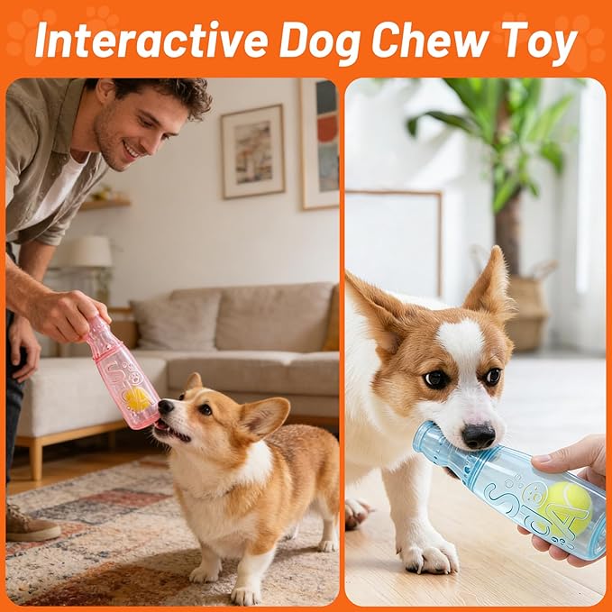 Juguete para Perros Andiker, Mordedor con Chirriador y Pelota de Tenis miniatura 7