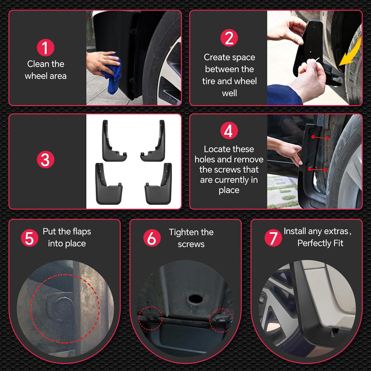 BDFHYK Mud Flaps Splash Guards PP and TPO Material Mudguards Mudflaps Compatible with f250 f350 1999-2010 with Easy to Clean Fender Flares, 4 PCS
