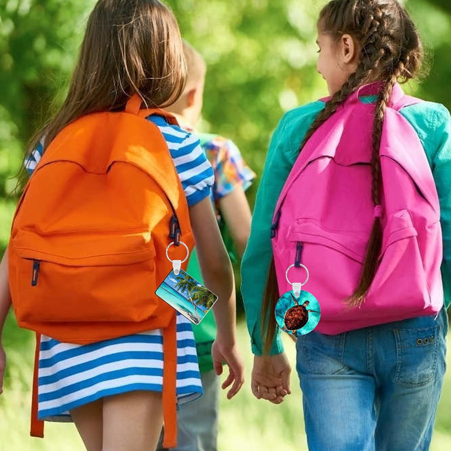 Coolrunner Sublimation Blank Keychain 30PCS Heat Transfer Double-Side Printed DIY MDF Blank Keychain (Square, Round, Rectangle) - Image 5