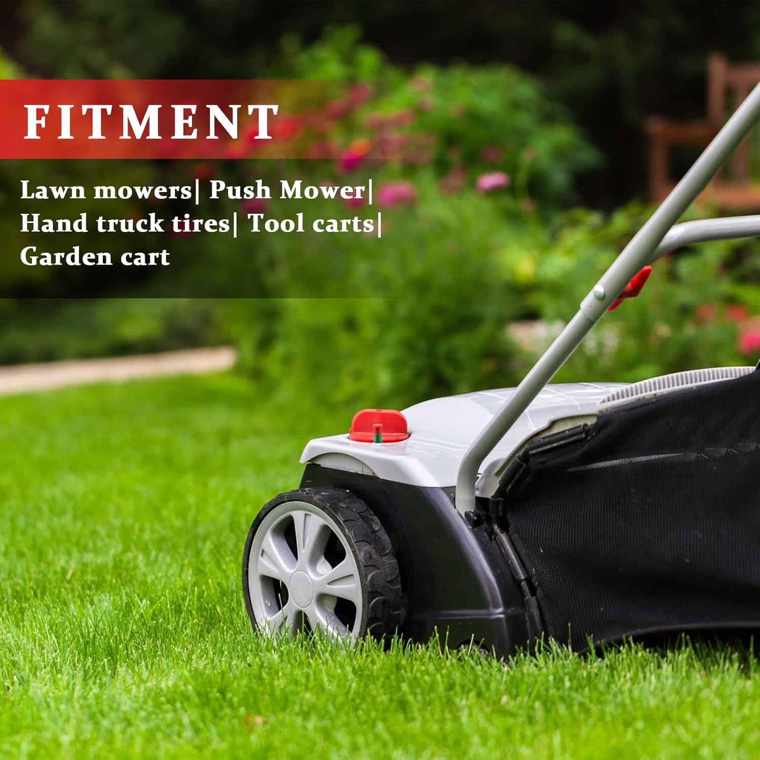 2PCS 15x6.00-6nhs Lawn Mower Tires and Wheel Assembly, 2 Pack 12" Lawn Mower Wheels, Push Mower Wheel kits Includes Bolts & Nuts, Fit Standard Pressure Washer, Garden Cart, Air Compressor