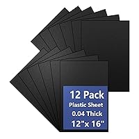 Vista 9 de Paquete de 6 hojas de plástico negro de 8 x 12 x 0.04 pulgadas, hojas de plástico flexibles de alta resistencia, panel de plástico negro