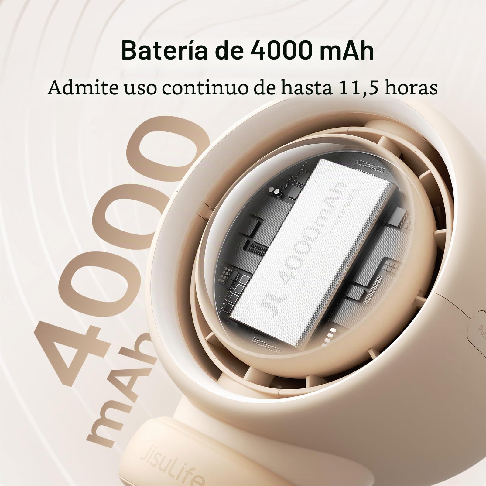 JISULIFE Ventilador portátil para cochecito de bebé, pequeño ventilador que funciona con pilas, ventilador de asiento de coche con tecnología de purificación y mejora del aire, sin aspas, ventilador