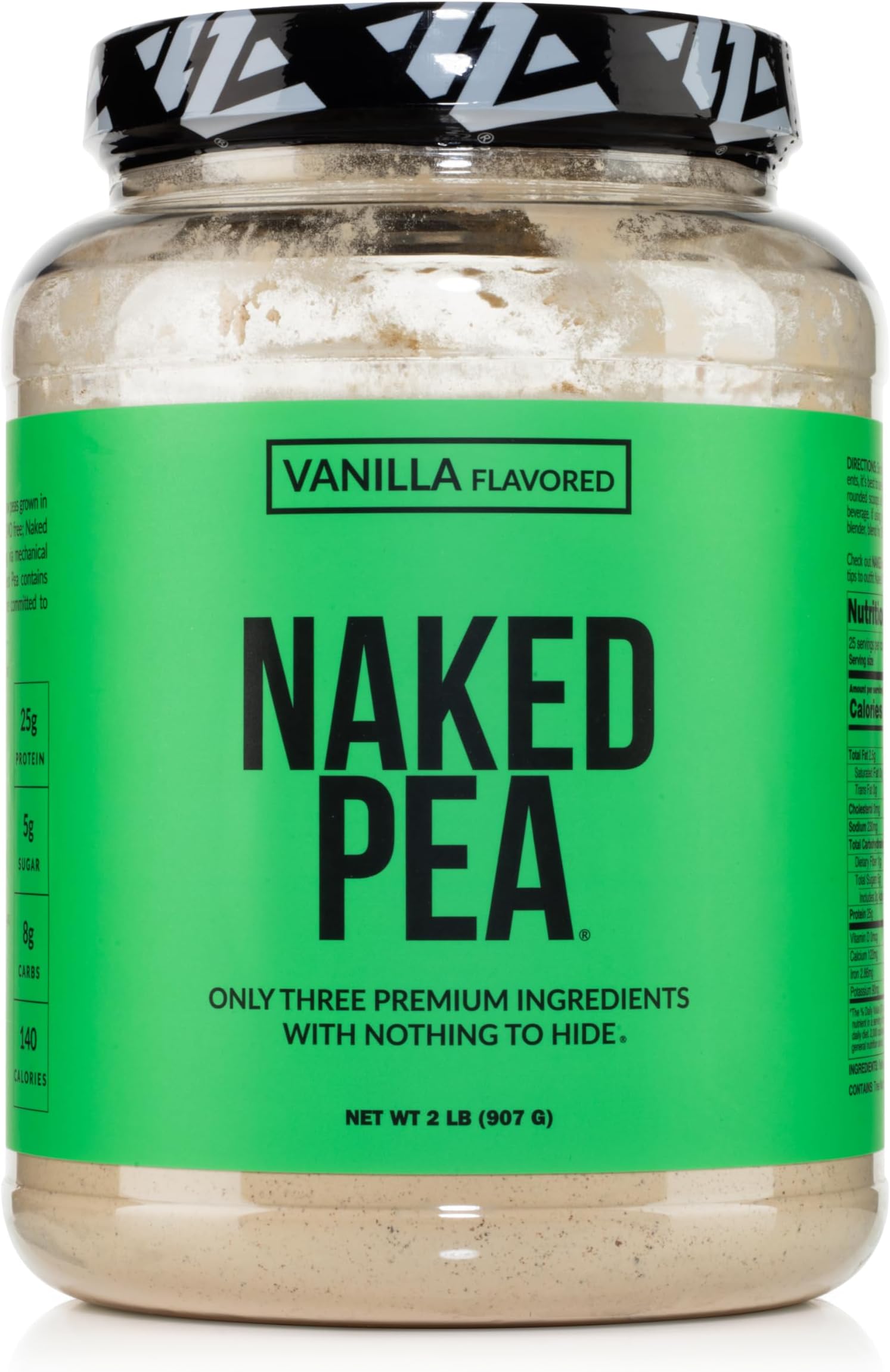 Vanilla Pea Protein Isolate from North American Farms, Only 3 Ingredients, Vanilla Vegan Protein, NSF Certified, Gluten-Free, Soy Free, GMO Free - 2LB
