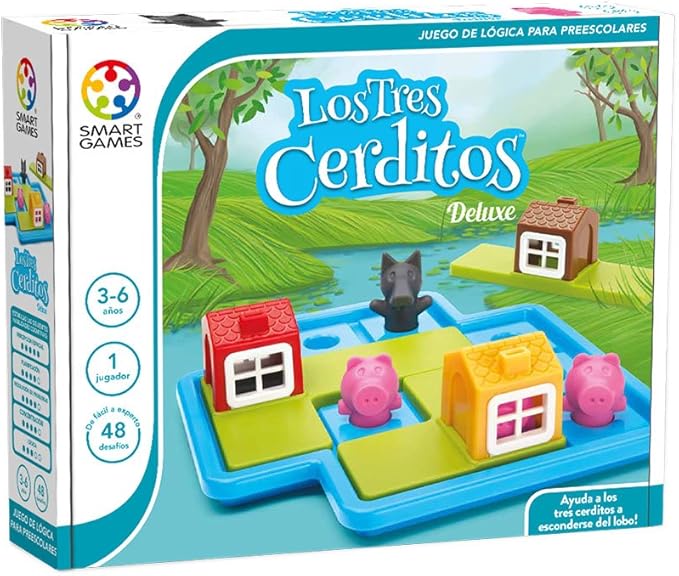 Smart Games - Los Tres Cerditos | Juegos Educativos Niños 3 Años O Más | Rompecabezas Niños Con 48 Desafíos | Puzzles Infantiles 3 Años O Más | Juegos Infantiles