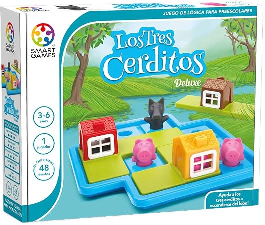 Smart Games - Los Tres Cerditos | Juegos Educativos Niños 3 Años O Más | Rompecabezas Niños Con 48 Desafíos | Puzzles Infantiles 3 Años O Más | Juegos Infantiles