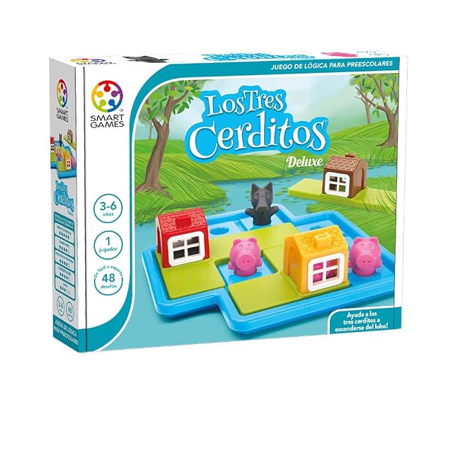 Smart Games - Los Tres Cerditos | Juegos Educativos Niños 3 Años O Más | Rompecabezas Niños Con 48 Desafíos | Puzzles Infantiles 3 Años O Más | Juegos Infantiles