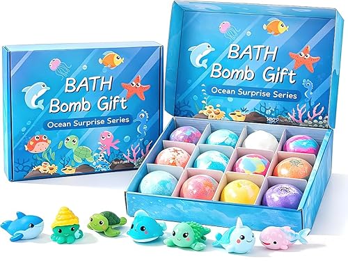 12 Pack Bath Bombs with Toys Inside,2026 Upgraded Bubble Bath Fizzies with Surprise Spring Toys Inside, Gentle Kids Bath Bombs for Boys & Girls, Birthday Gifts & Party Favors