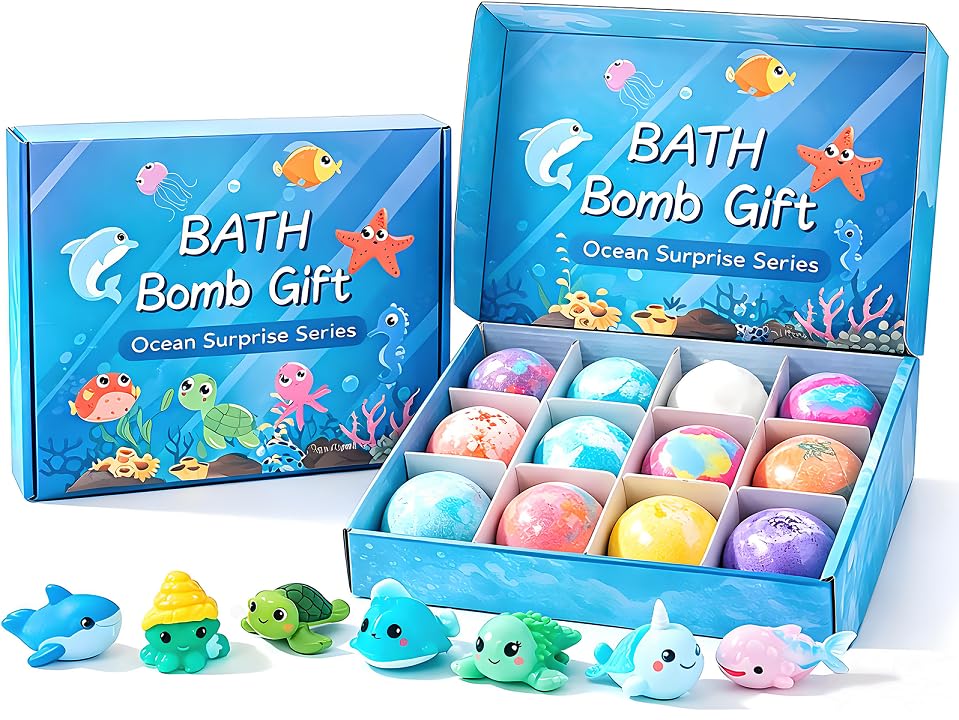 12 Pack Bath Bombs with Toys Inside 2026 Upgraded Bubble Bath Fizzies with Surprise Spring Toys Inside
