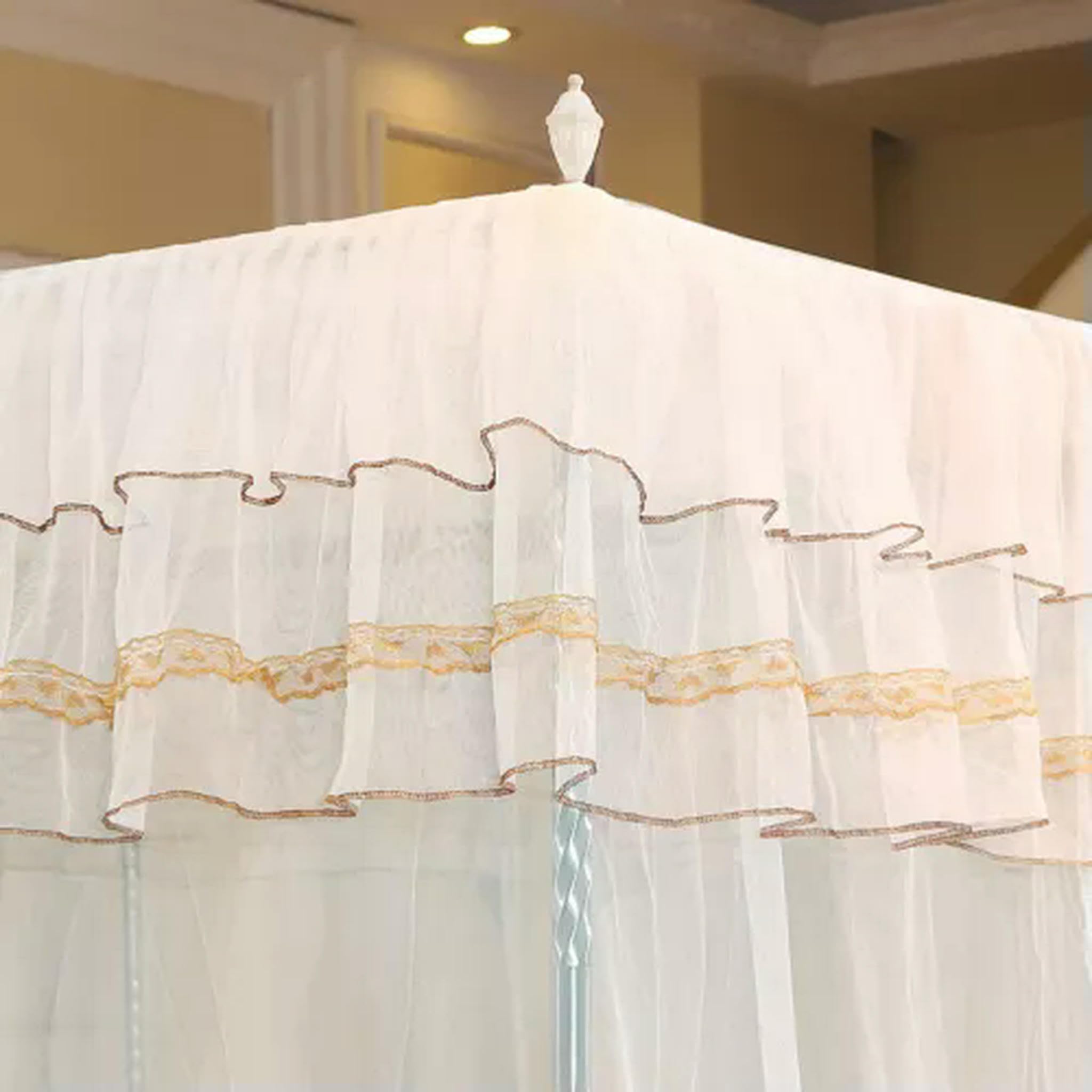 Luxus Prinzessin Vier Ecke Post Bett Vorhang Baldachin Netting Moskitonetz Bedd JJ-L