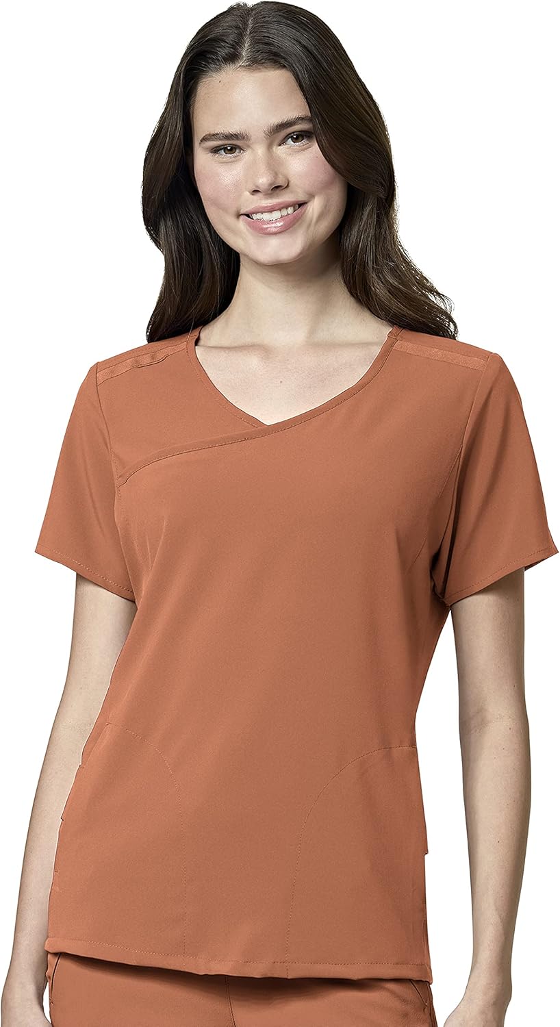 WonderWink Womens Renew Women's Mock Wrap Scrub Top