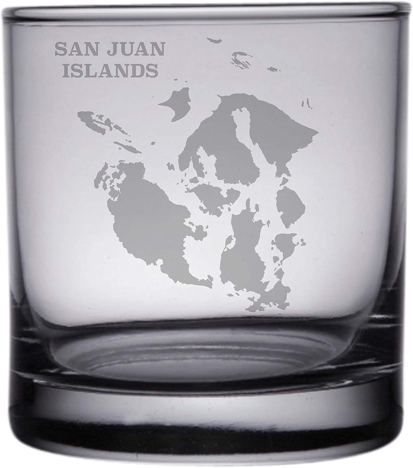 San Juan Islands Map - Engraved Rocks Glasses Set of 2