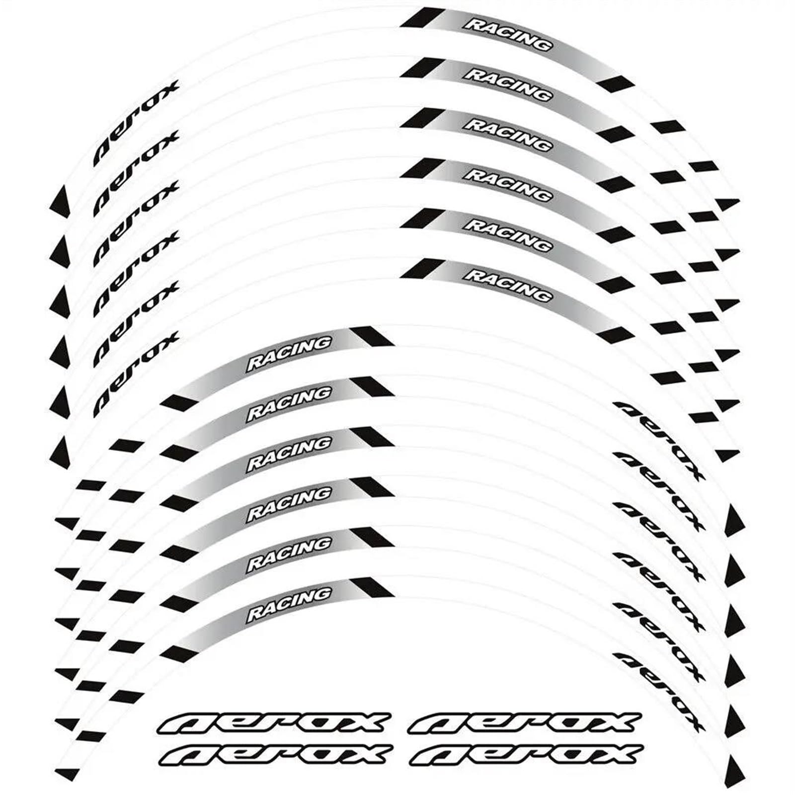 Motorcycle Wheel Sticker Reflective Decal Rim Waterproof for Yamaha NVX155 for Aerox 155(Color26)