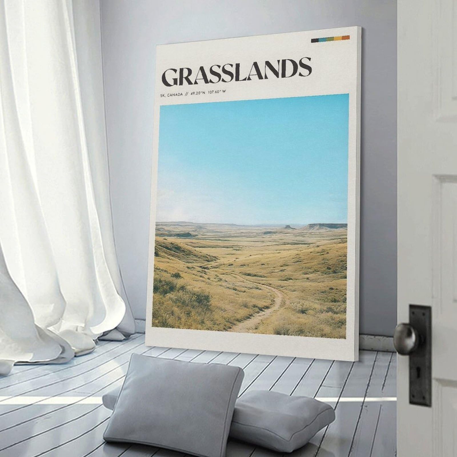 Junmoney Grasslands Canvas Art Print, 20x30inch(50x75cm), for Hallway, Bedroom Or Modern Interiors, A Wall Art Gift for Fresh Interiors