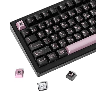 dagaladoo Pink/Black Keyboard keycaps Set,PBT keycaps