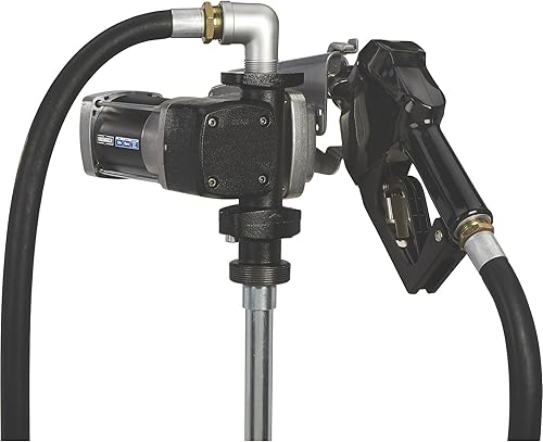 Roughneck Bomba de transferencia de combustible de alta resistencia, 15 GPM, 120 voltios de CA, boquilla automática, compatible con gasolina